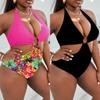 Women Bikini Fat Mm One-piece Plus-size Swimsuit Sexy High Waist Bathing Suit Beach Swimwear Female Summer Swimsuit