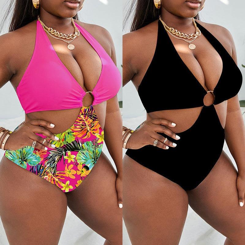 Women Bikini Fat Mm One-piece Plus-size Swimsuit Sexy High Waist Bathing Suit Beach Swimwear Female Summer Swimsuit
