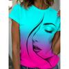 Summer Fashion Women's Y2K T Shirt Graphic Abstract Stylish Classic Short Sleeve Crew Neck Tees Round Neck Regular Tops
