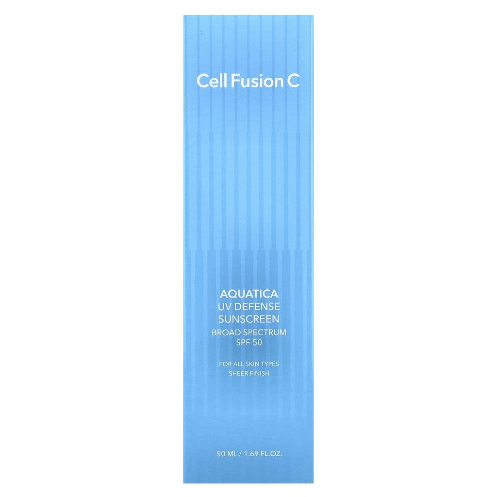 Cell Fusion C Солнцезащитный крем Aquatica UV Defense, Для всех типов кожи, SPF 50, 50 мл (1,69 жидких унций)