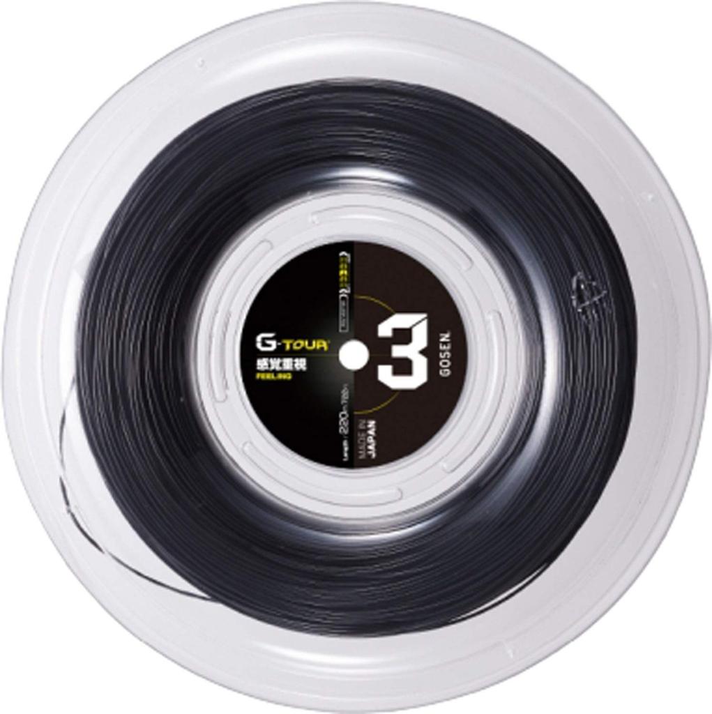 GOSEN Rigid Tennis String 16L Roll BK TSGT302BK G-TOUR3 (1.28mm)