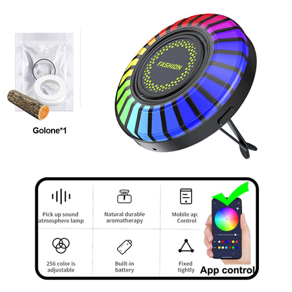 256 цветов автомобильная музыкальная ритм-лампа освежитель воздуха RGB светодиодная лента управление через приложение звуковое управление атмосферное освещение автомобильные аксессуары