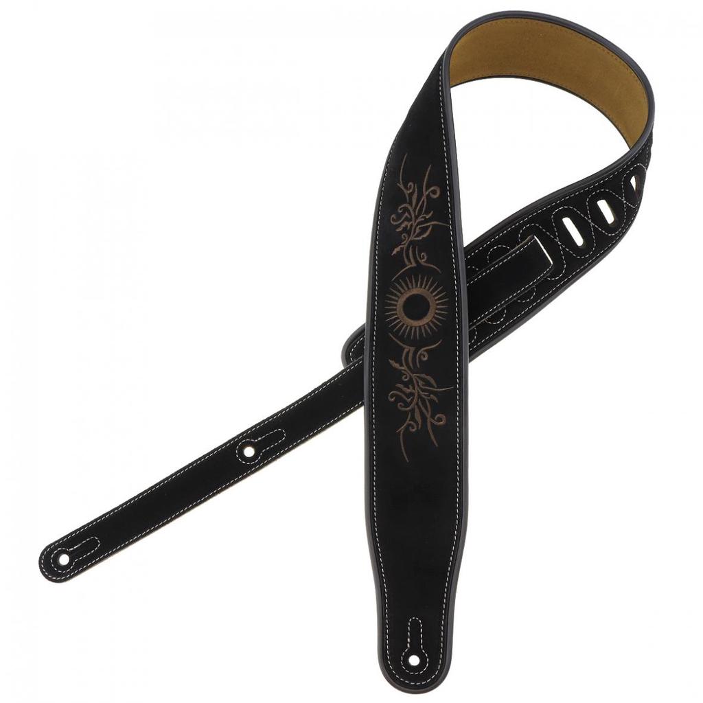 Ремешок для гитары из коровьей замши с цветочным узором и вышивкой с антифрикционным дизайном для электробаса