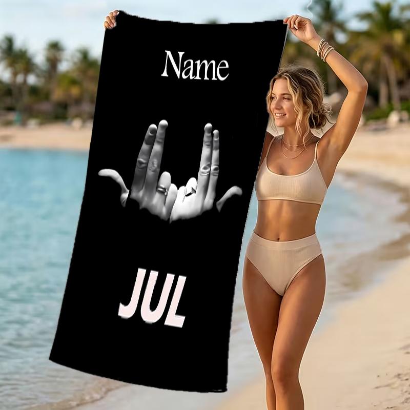 Customizable personalized beach towels Jul rapper themed designs.Suitable for the beach, yoga, sports;ideal as beach accessories