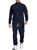 Men's Tracksuit Set Stand Collar Long Sleeve Jacquard Outdoor Sweatsuit
