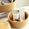 3 шт./компл. Скандинавская плетеная корзина для хранения из хлопковой веревки, круглая, настольный органайзер для косметики