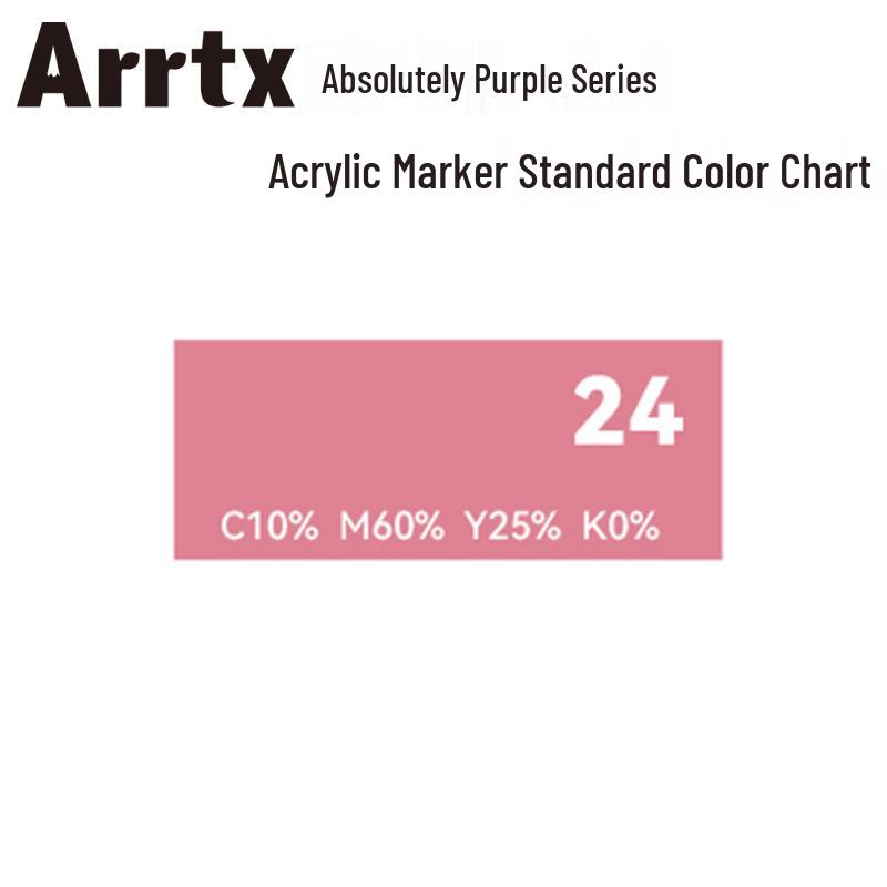 Arrtx Ataishi Акриловый маркер с мягким наконечником, 1 шт., Абсолютно фиолетовый, Стиль A/B, 30 цветов, Водонепроницаемый, Быстросохнущий, Непрозрачный.