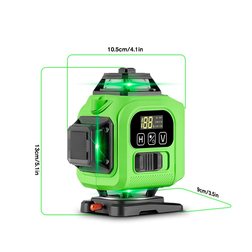 HGLINE 16 Lines Laser Level APP Remote Control Horizontal Vertical Levels Machine Power Display Laser Leveling With 100cm Tripod
