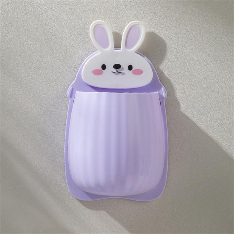 Cute Rabbit Storage Box Toothbrush Chopsticks Drain Rack Miscellaneous Storage Rack Cute Pet Multi-purpose Free Punch Shelf