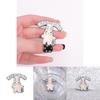 Adorable Cartoon Metal Brooch Pink Bunny And Mouse Design Stylish Accessory For Everyone