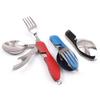 1 Pcs 3 In 1 Outdoor Travel Camping Hiking Pocket Folding Spoon Fork Knife