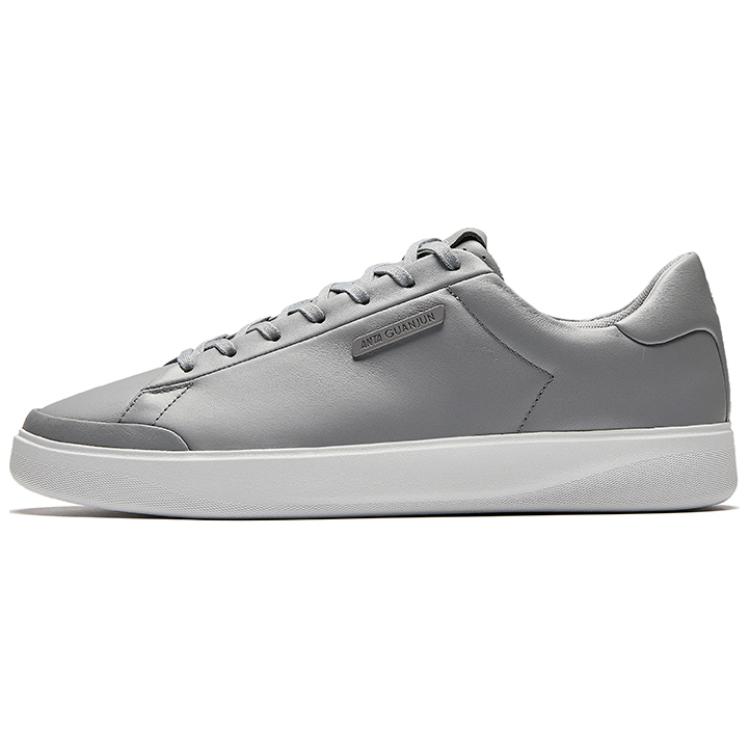 Anta Коллекция Champion All Weather Нескользящие Легкие Низкие Кеды для Скейтборда Мужские Голубиный Серый Кроссовки 112518002A-3