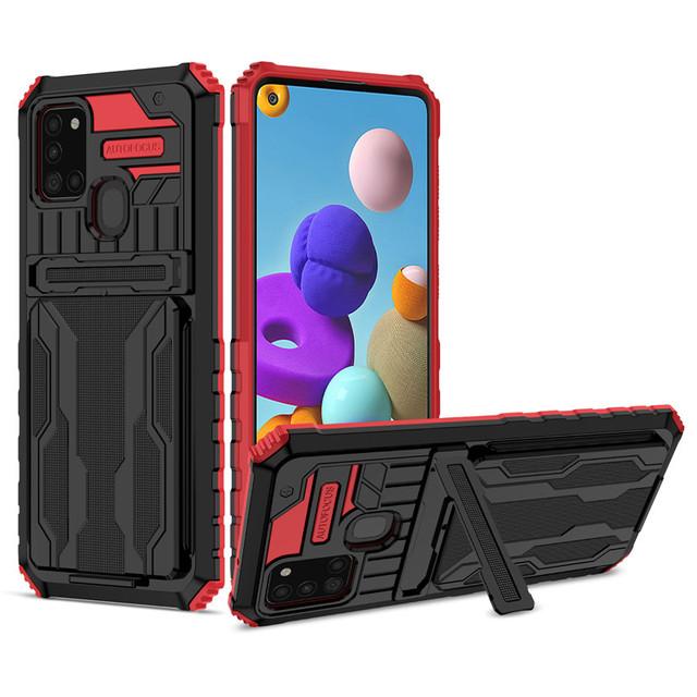 For Samsung Galaxy A31 A51 Case Luxury Heavy Duty Kickstand Card Slot Armor Case For Galaxy A10s A20s A21s Back Cover