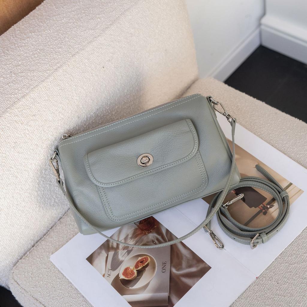 Cowhide Square Bag Crossbody Soft Leather, Popular Fashion Women's Shoulder Crossbody Practical Soft Leather Handbag