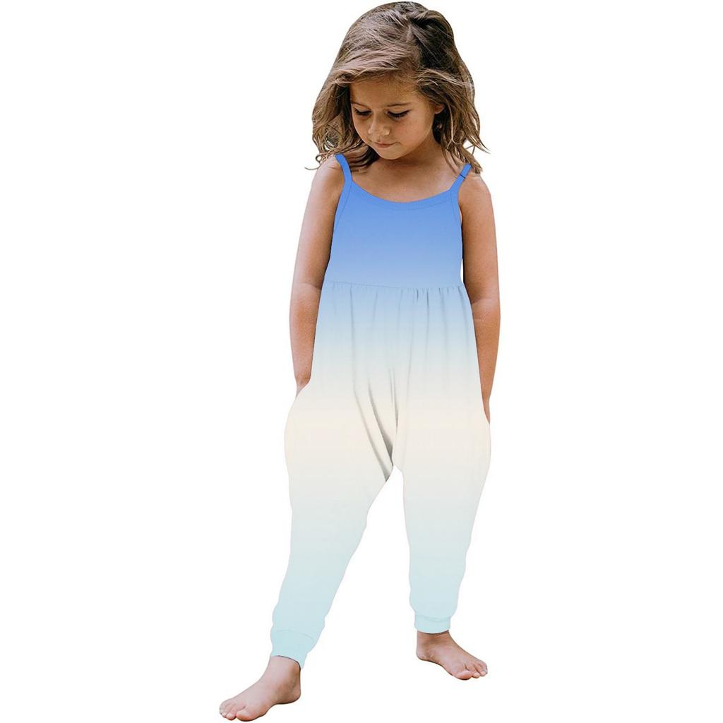 Летний комбинезон без рукавов для маленьких девочек, комбинезон, одежда