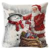 Christmas Snowman Pillowcase Living Room Decoration Linen Pillowcase New Year Santa Claus Christmas Sofa Cushion Cover