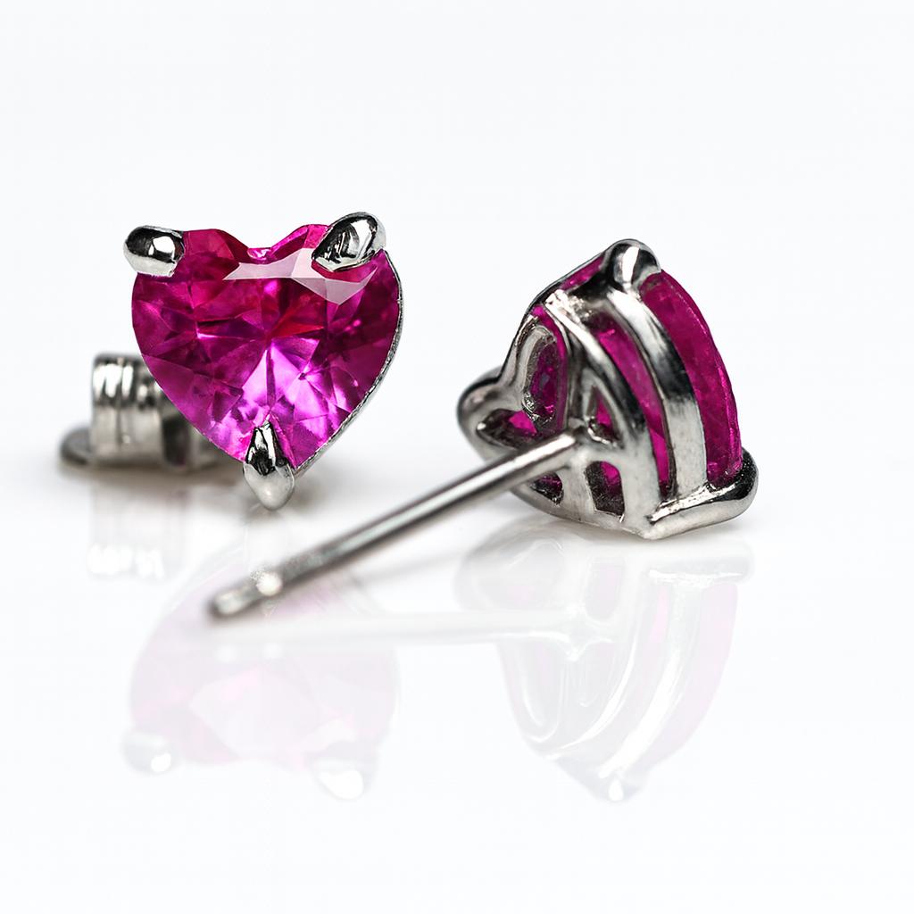 Natural Pink Ruby Earring 11.1 ct Heart Gemstone Jewelry Gift
