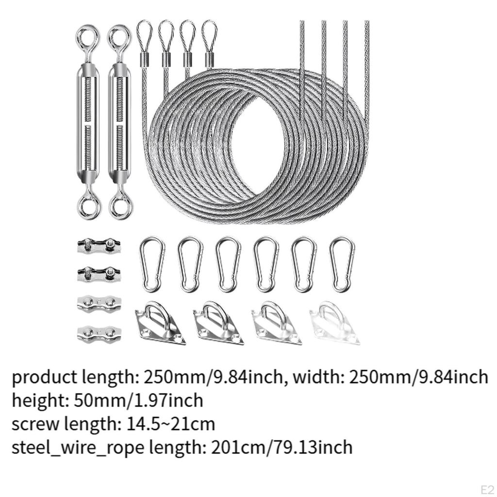 Shade Hardware Kit Accessories Replacement Easy Installation for Rectangle & Triangle Sail