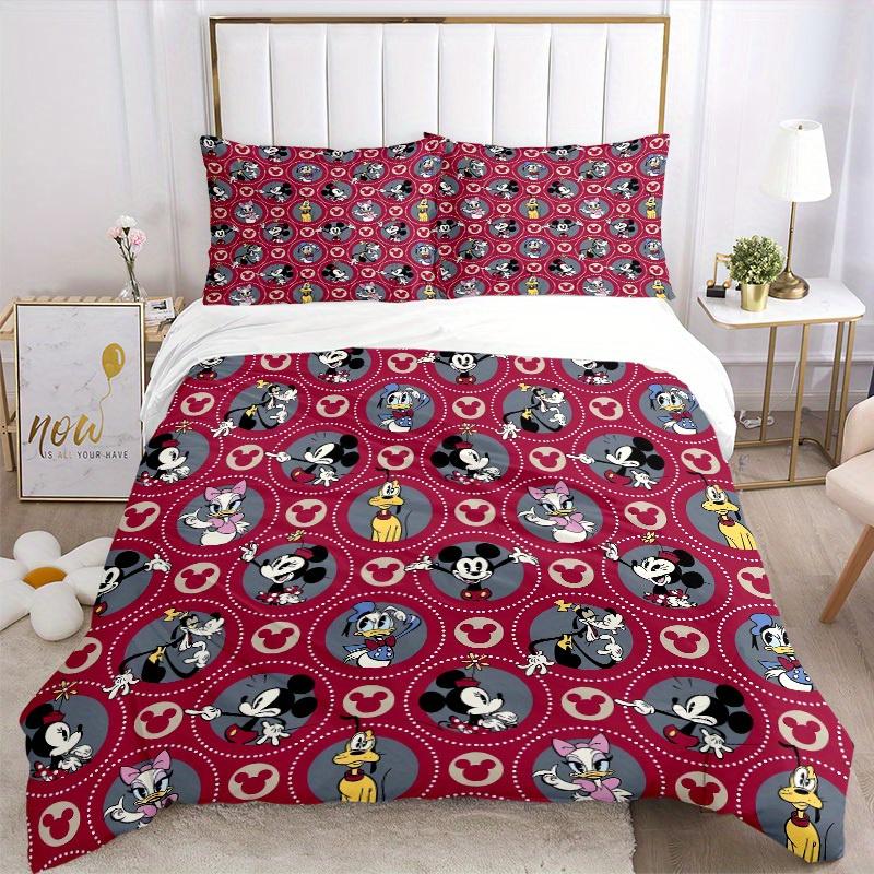 3pcs set Mickey Mouse, Minnie Mouse, Daisy Duck Bedding Set with Duvet Cover+Pillowcases, All-Season Polyester, Zipper Closure84