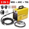 AC 220V 3 In 1 MIG/ARC/TIG Electric Welding Machine LCD Digital Handheld Welder Inverter Tool