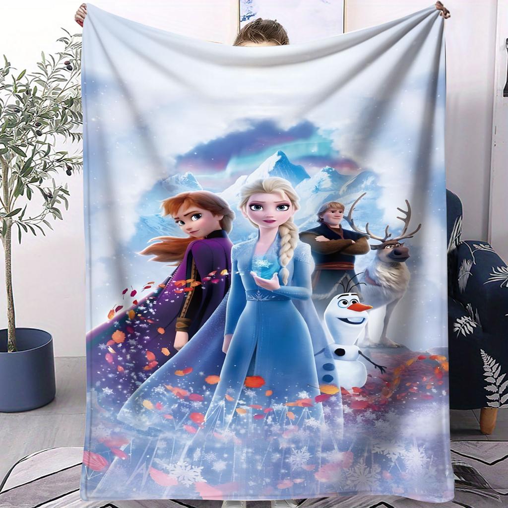 Фланелевый плед Холодное сердце Эльза Анна Олаф Мультяшный Мягкий Плед для Детской Спальни Дивана Уличного Кемпинга Рождественский Подарок на День Рождения для Ежедневного Использования