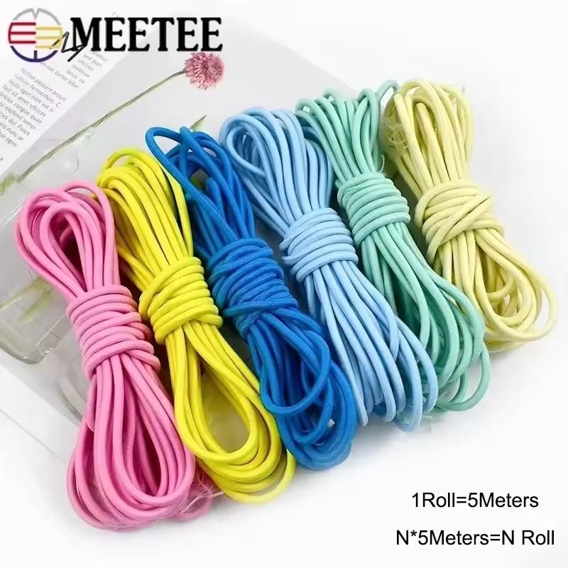 5/10/20M 4мм Эластичные шнуры Meetee для одежды, повязок на голову, Резинка, Пояс, Пружинные резинки, Аксессуары для шитья DIY
