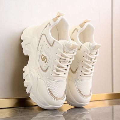 Внутренняя высота, увеличивающая рост, папины туфли, женские, новые, осенние, универсальные, на платформе, дорожные туфли Tide Is Mesh, спортивная и досуговая обувь