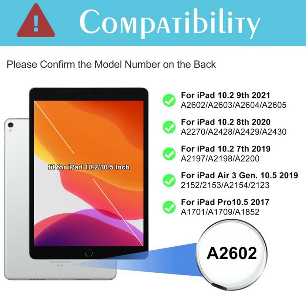 Tablet Case For iPad 10.2 (2021)/(2020)/(2019)/Air 10.5 Inch (2019)/Pro 10.5-inch (2017),Corner Protection Clear Acrylic+TPU Cover