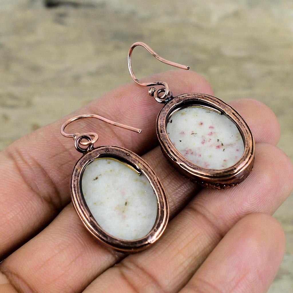 Серьги из киноварита, гальванопластические медные серьги, серьги ручной работы, элегантные ювелирные изделия, серьги из настоящих драгоценных камней, гальванопластические ювелирные изделия, подарки для нее