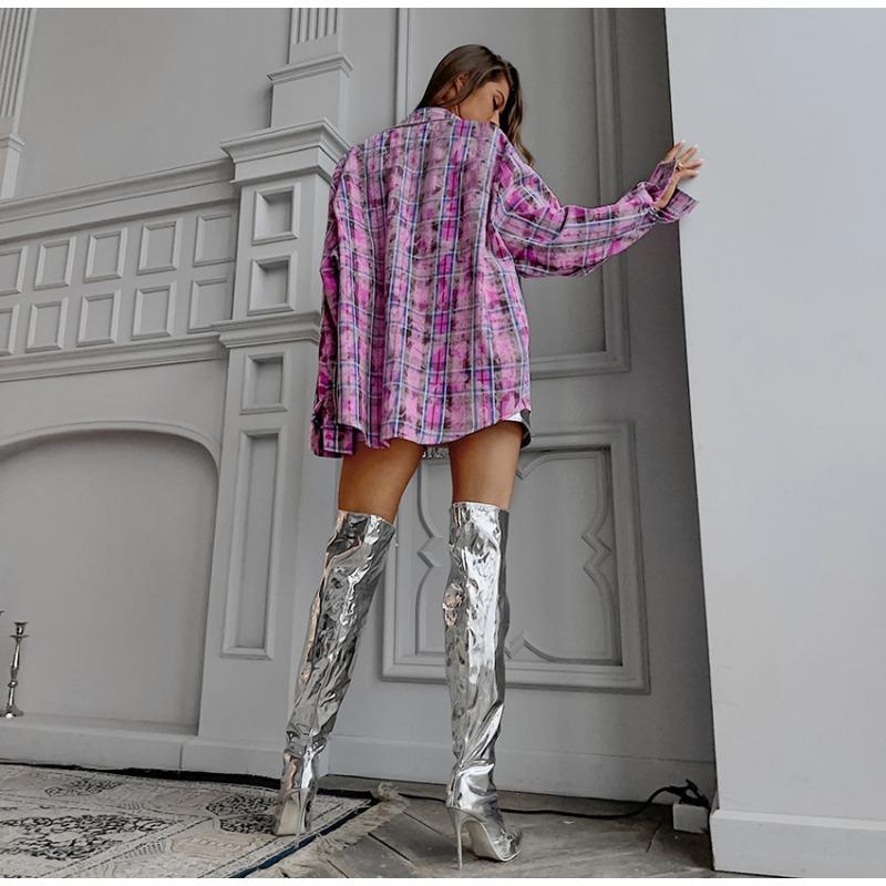 Женская рубашка в клетку в стиле ретро с длинным рукавом, весенняя свободная повседневная блузка, куртка больших размеров