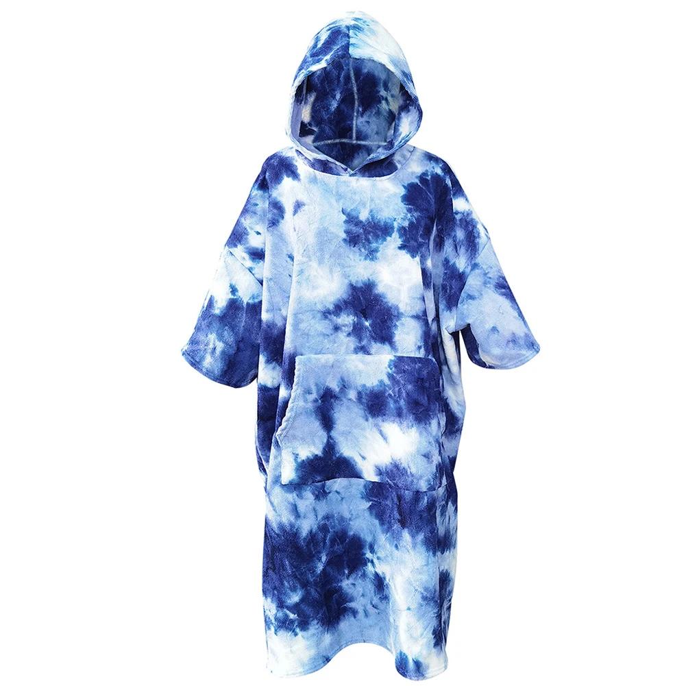 Surf Poncho Changing Towel Microfiber Fabric Water Sports Hooded Robe Adult Child Beach Blanket Bath Swim Quick Tie-Dry Wetsuit