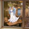 Window Stickers Moisture-proof Self-adhesive Angel Pattern Xmas Glass Decal for Bedroom
