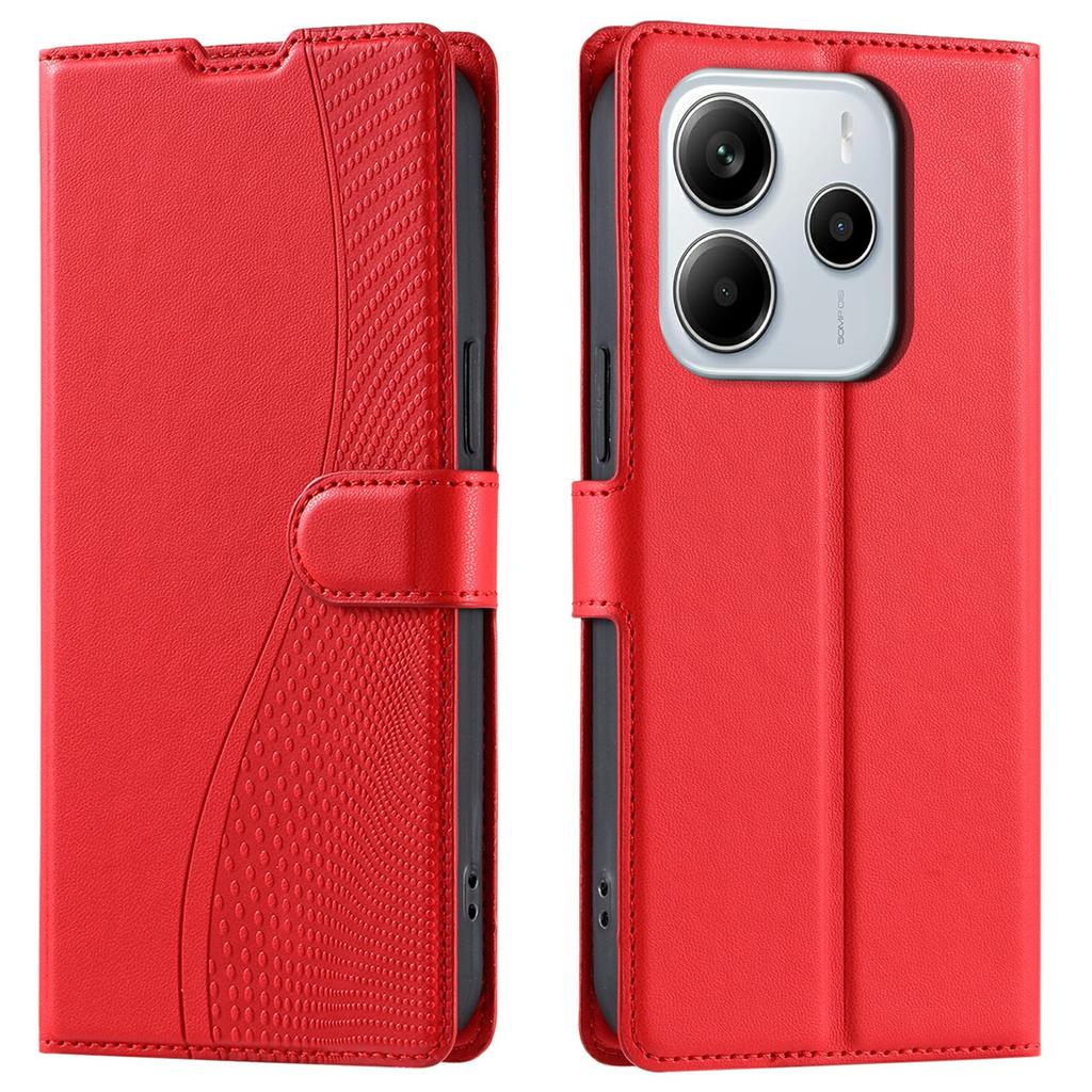 Для Xiaomi Redmi Note 14 4G (163,25 мм) Чехол Точки Тисненая ПУ Кожа Флип Чехол для Телефона со Слотом для Карт,Ремешок