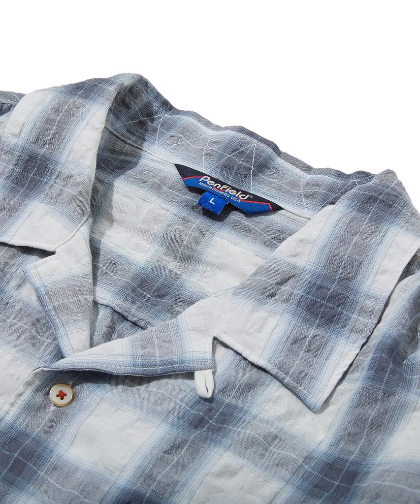 PENFIELD Ombre Seersucker Open Collar Shirt Blue_Fs1Wr54U