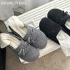 Женские туфли-лоферы Bow Flats из замши, повседневная дизайнерская зимняя обувь 2025 года, тренд, новый бренд, удобные нескользящие туфли Chaussures Femme