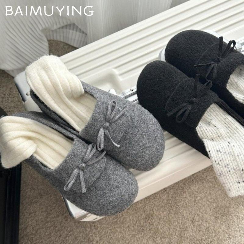Женские туфли-лоферы Bow Flats из замши, повседневная дизайнерская зимняя обувь 2025 года, тренд, новый бренд, удобные нескользящие туфли Chaussures Femme