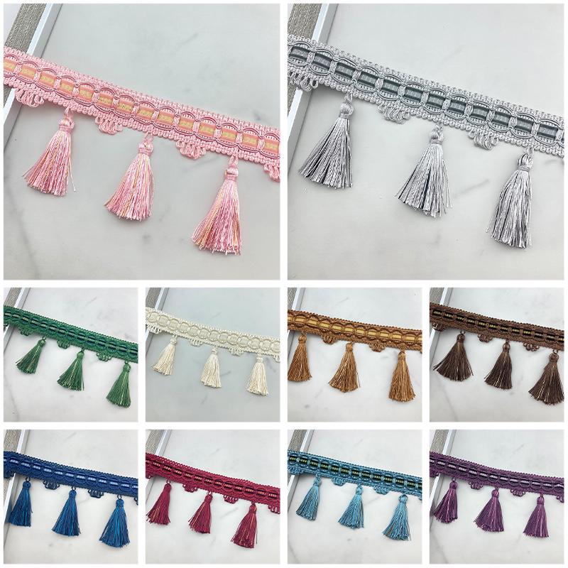 1M Tassel Lace Edging Trimming Ribbon Trim Handmade Fringe DIY Clothes Pillow Curtain Tablecloth Sofa Upholstery Decor Crafts