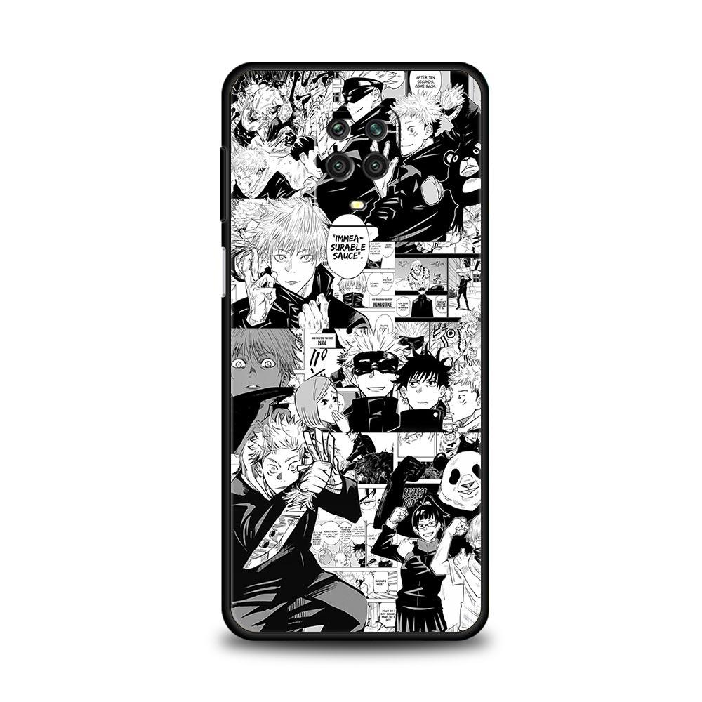 Silicone Case For Xiaomi Redmi Note 10 11 9 8 Pro 9S 8T 9A 9C 9T K50 Soft TPU Back Phone Cover Coque Funda Jujutsu Kaisen Anime