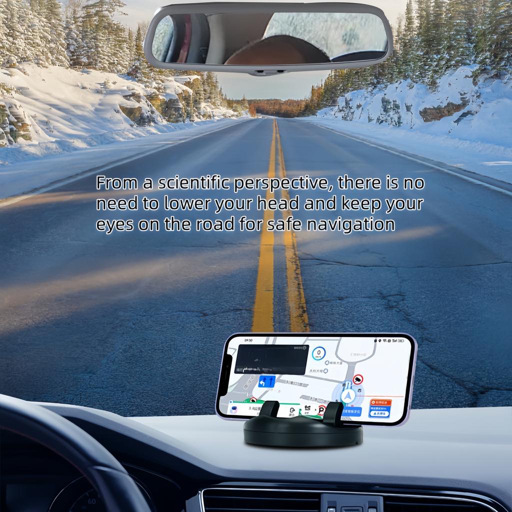 Держатель телефона на приборную панель автомобиля с вращением на 360° и дисплеем экстренных контактов - универсальное нескользящее крепление