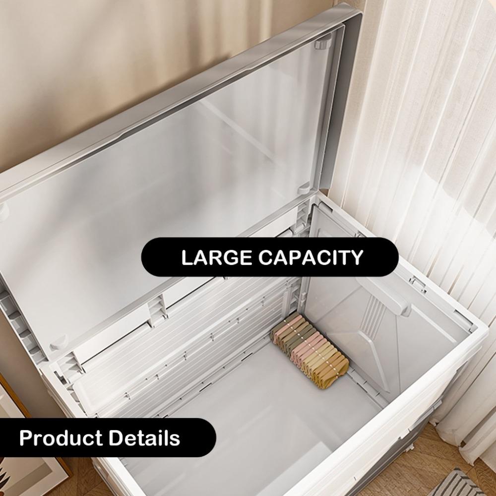 With Wheels Wardrobe Storage Box Clamshell Design Toy Storage Box Household Use