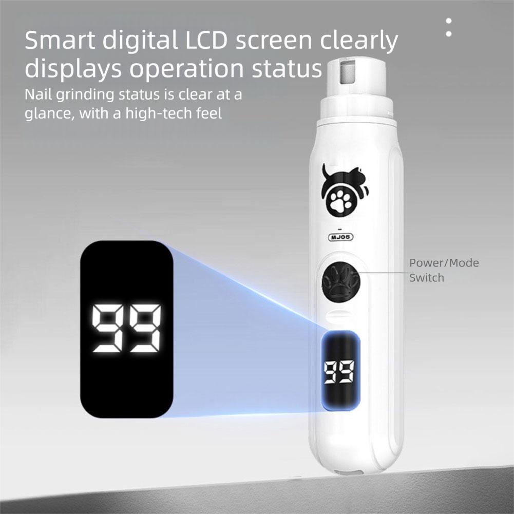 Машинка для стрижки когтей для питомцев, 3 скорости, перезаряжаемая, триммер для когтей кошек, электрические кусачки для ногтей, портальная безболезненная машинка для стрижки когтей собак для собак кошек