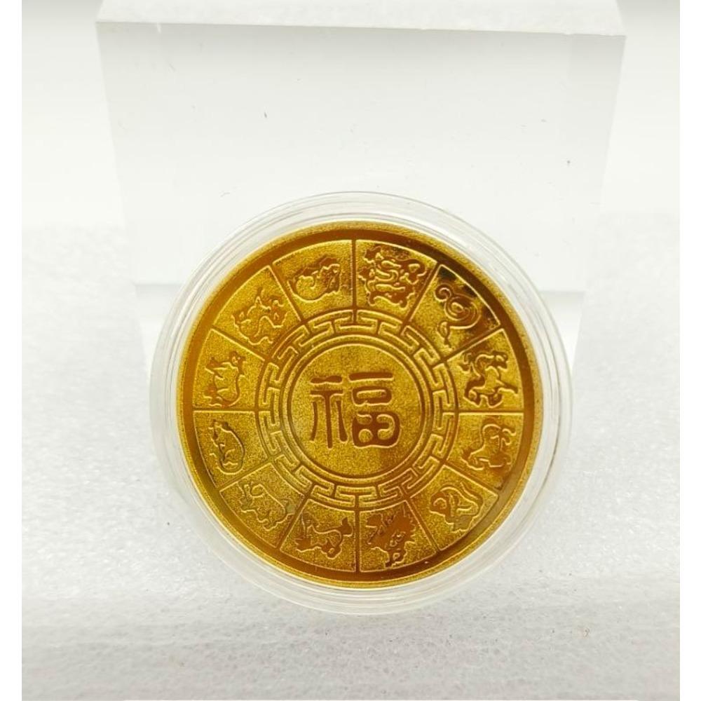 Двенадцать знаков зодиака, Цветные памятные медали, Красная подарочная коробка, Креативные монеты для двенадцати знаков зодиака, Подарки, Рождественский подарок, Наполнители для чулка