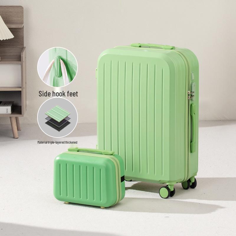 Высококачественный чемодан на колесах: Дорожный чемодан большой вместимости с двухслойной молнией для студентов и мужчин и женщин