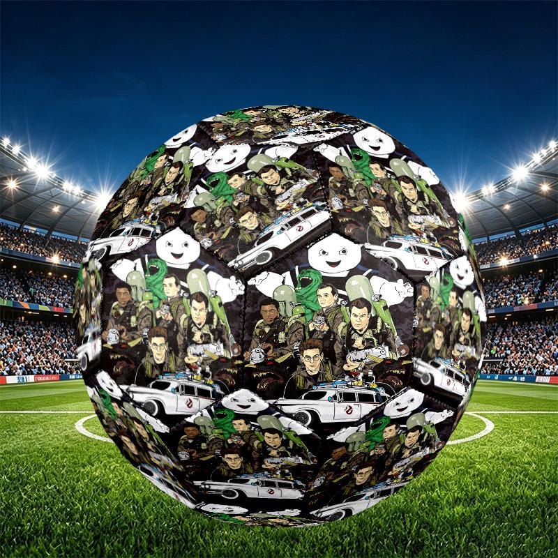 Ghostbusters Print Size 5 Soccer Ball, PU Wear Resistant Football for Match Training and Daily Practice, Birthday Gift for Soccer Fans