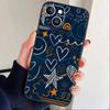 Y2k INS Чехол для телефона с граффити для iPhone17,16,15,14,13,12 Plus,Max Мягкий силиконовый черный чехол