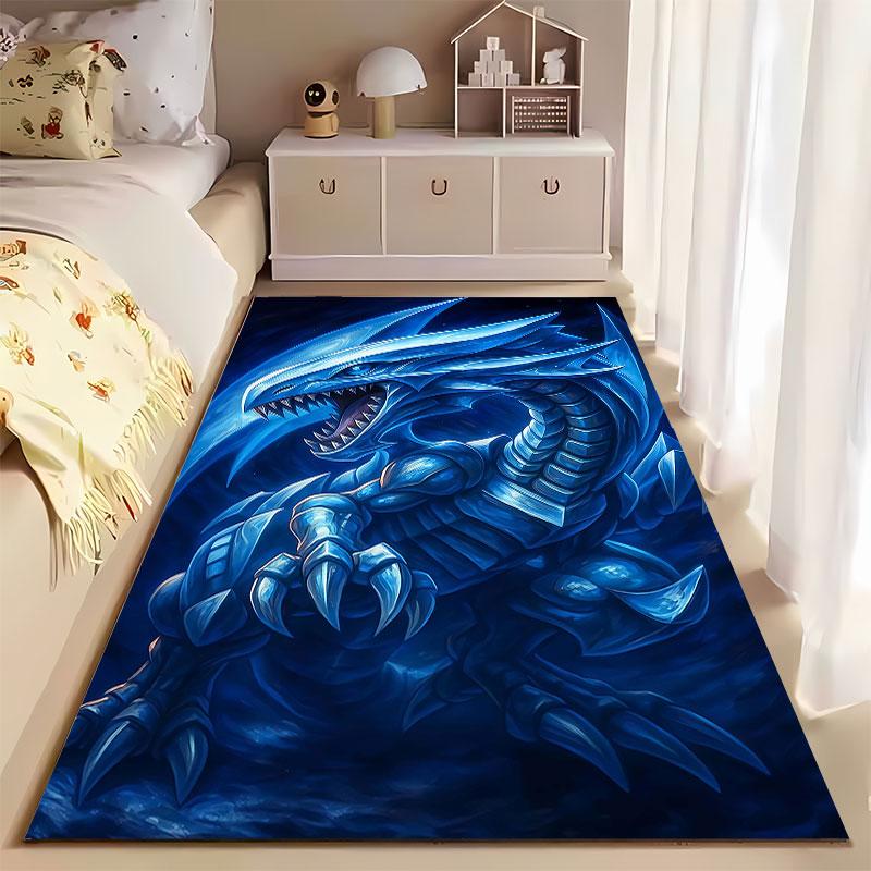Fierce Blue Dragon Artwork suitable as a non-slip mat for the living room or bedroom sofa