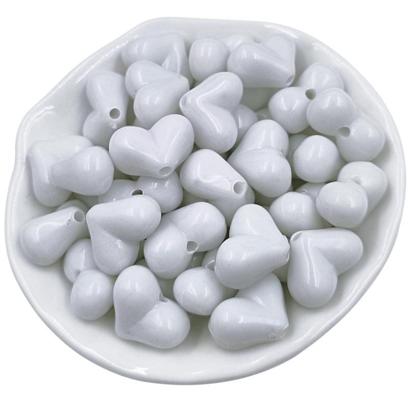 Ювелирные аксессуары цвета макарон, средние бусины в виде сердца, ожерелье, изготовление модных украшений «сделай сам», персиковый браслет, 20 шт., кремовый браслет