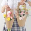 20 Pcs Kraft Paper Bouquet Bags with Handle Flowers Wrapping Gift Bags 3 Sizes Floral