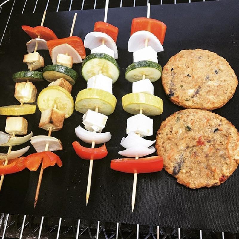 Антипригарный коврик для гриля для барбекю, подушечки для противня для выпечки барбекю, многоразовая плита для приготовления пищи для пикника, печь для барбекю, вечерние коврик для гриля, инструмент