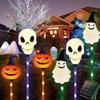 Halloween Garden Pumpkin and Ghost 8 Automatic LED Stylish Decor for Creating Garden Gift Lights, 6-Pack Lights, Solar-Powered, Modes, Outdoor,